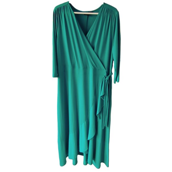 Lane Bryant Dresses & Skirts - Lane Bryant Wrap Style Dress Teal Aqua Maxi Size 18/20